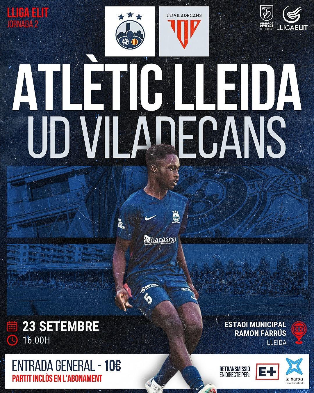 Sorteig 2 Entrades Dobles per l'Atlètic Lleida - U.D. Viladecans