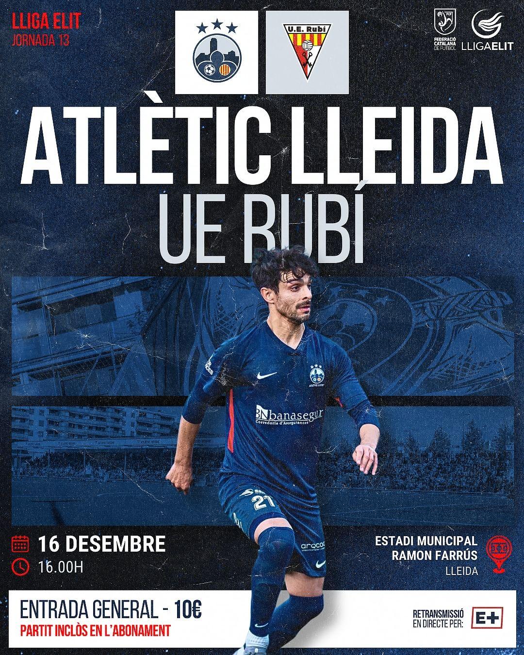 Sorteig 2 entrades dobles per l'Atlètic Lleida - UE Rubí
