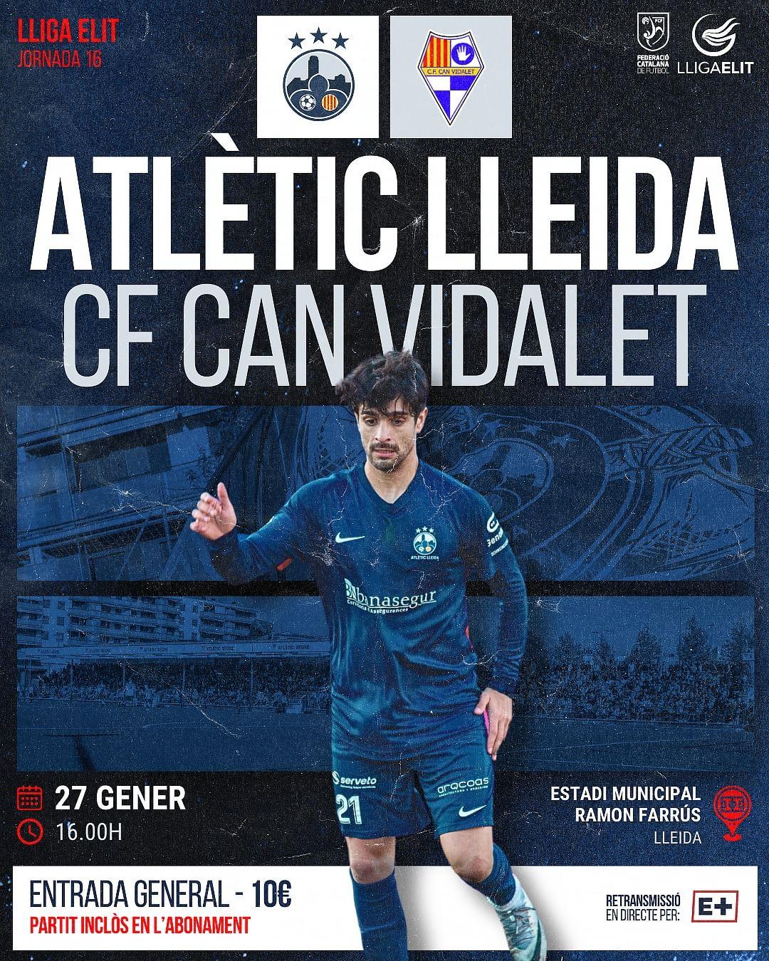 Sorteig 2 entrades dobles per l'Atlètic Lleida - CF Can Vidalet