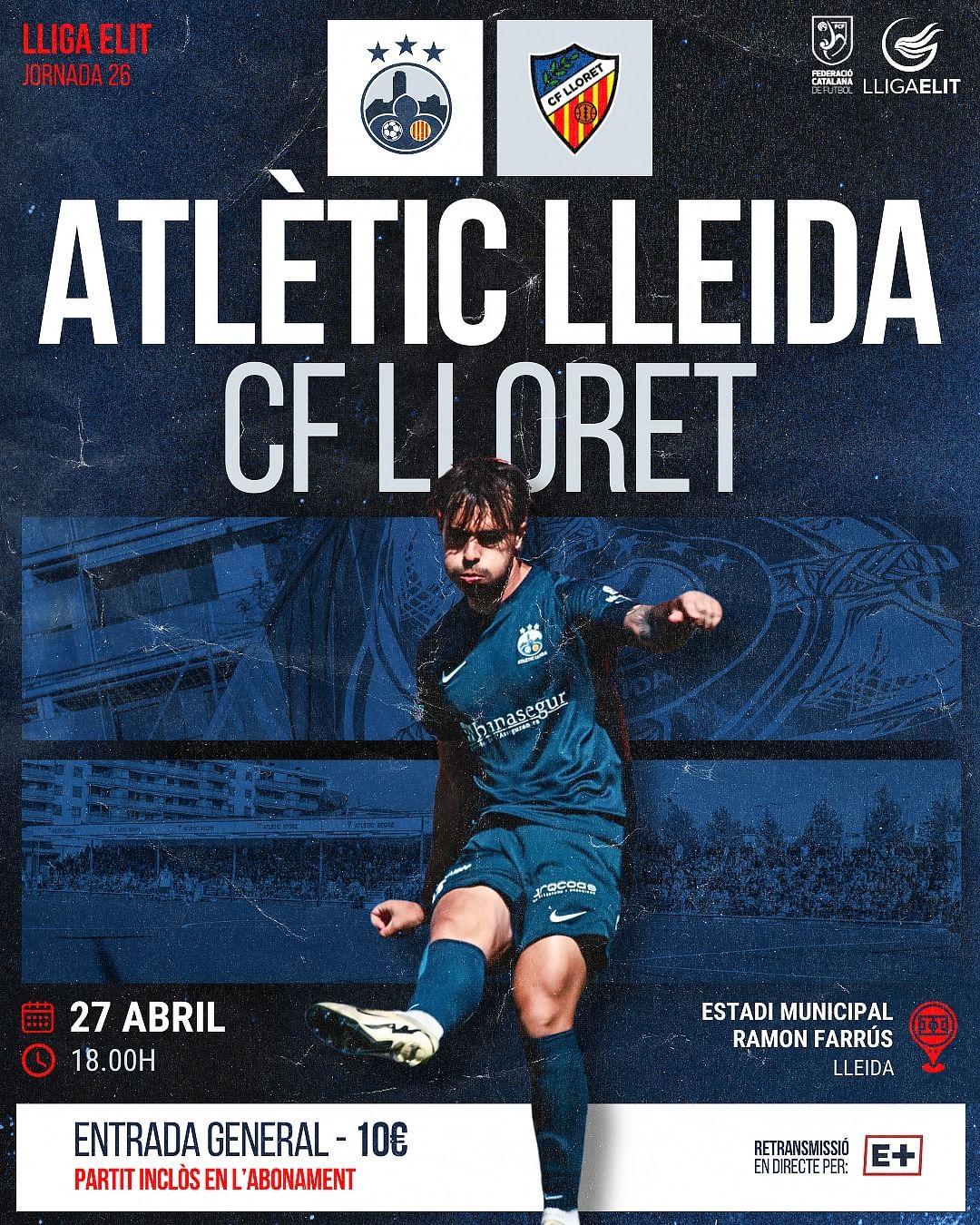 Sorteig 2 entrades dobles per l'Atlètic Lleida - CF Lloret