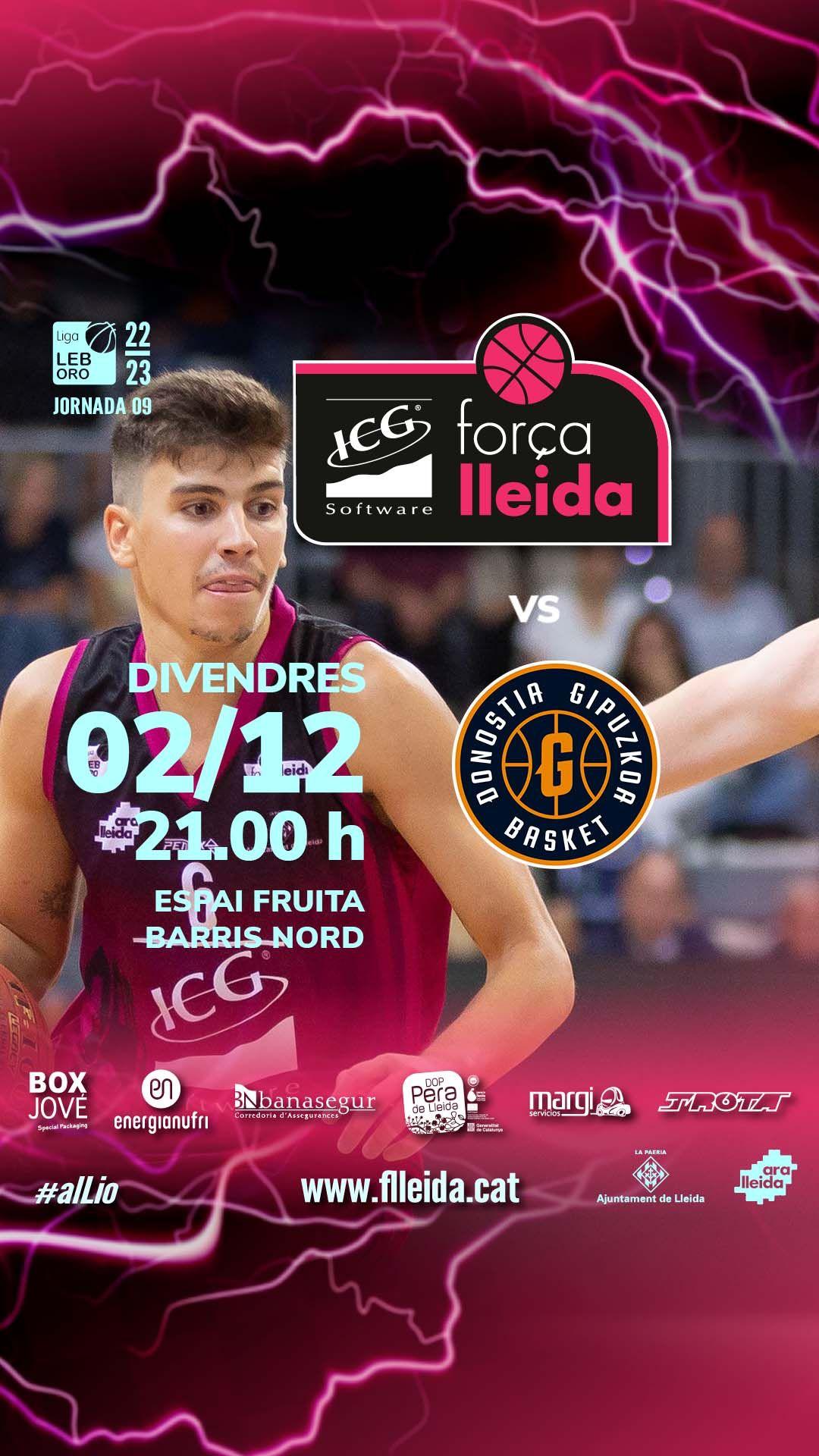 Sorteig 2 Entrades Dobles per l'ICG Força Lleida - Guuk Gipuzkoa Basket