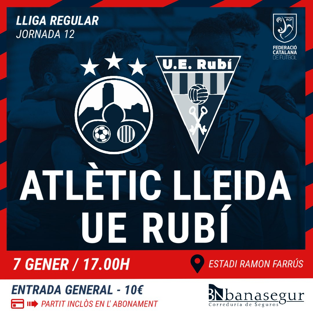 2 Entrades Dobles per l'Atlètic Lleida - UE Rubí