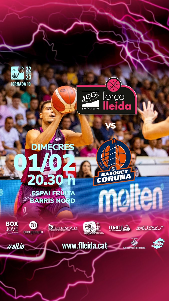 Sorteig 2 Entrades Dobles per l'ICG Força Lleida - Basquet Coruña