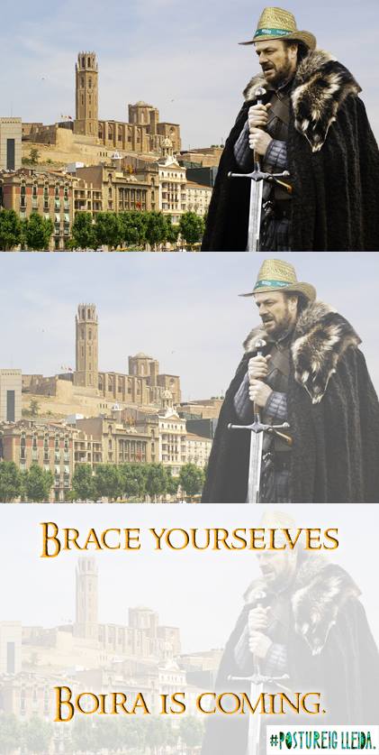 Feu cas de l'avís del Ned Stark! Boira is coming!! #PostueigLleida #GameOfThrones