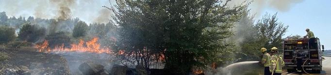 Un incendi forestal a Sanaüja arrasa 1,5 hectàrees