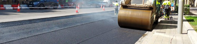 Avancen les obres de pavimentació de la Rambla d’Aragó