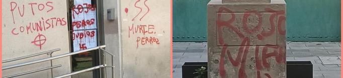Pintades feixistes al monument al president Companys de Lleida