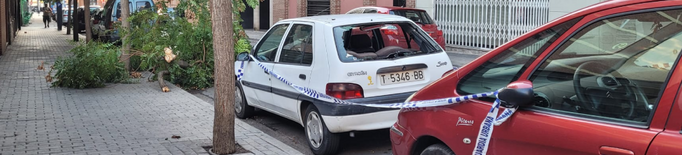 Les fortes ratxes de vent causen danys a un vehicle a Lleida