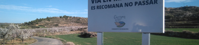 Municipis de les Garrigues Altes tallaran la via de Granyena al Cogul per denunciar el seu mal estat