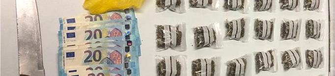 Tres detinguts per portar marihuana, cocaïna i un ganivet de grans dimensions a Lleida