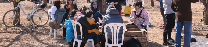 ⏯️ Centenars de persones s'apleguen als camps d'ametllers d'Arbeca, que presenten una floració a mitges