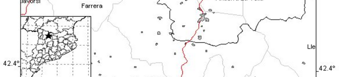 L'Alt Urgell registra un terratrèmol de 2,5 graus