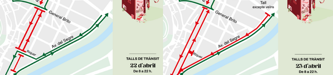 ℹ️ Talls i recomanacions de trànsit a Lleida per la Diada de Sant Jordi