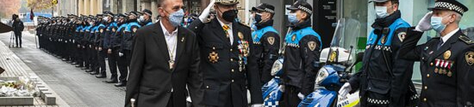 La Guàrdia Urbana de Lleida condecora els agents ferits durant les protestes pro Hásel