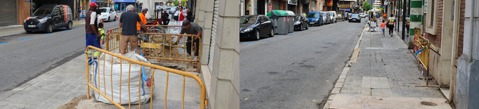 Inicien les obres d'ampliació de la vorera al carrer Vallcalent de Lleida