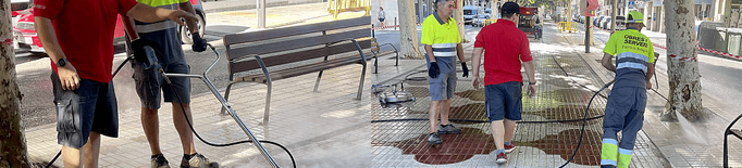 Balaguer intensifica les tasques de neteja a l'espai públic amb una nova màquina de vapor