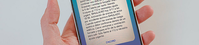 El servei d'alertes de protecció civil al telèfon mòbil en marxa a partir d'aquest dimarts