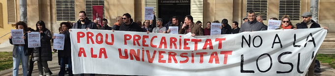 ⏯️ Sindicats, treballadors i alumnes protesten a la UdL contra la nova Llei d'Universitats