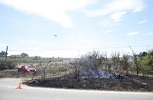 Un foc calcina 1,9 hectàrees de vegetació agrícola a Castelldans