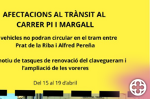 Obres obliguen a tallar el trànsit al carrer de Pi i Margall