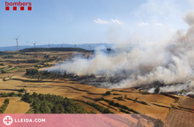 Una màquina recol·lectora de cereal, la causa de l'incendi de Vallbona de les Monges