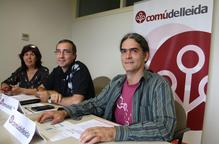 La roda de premsa del Comú de Lleida