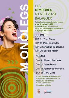 Música i tapes, Monòlegs, Zumba i Cinema a la fresca a Balaguer