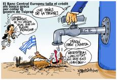 El Banc Central Europeu talla el crèdit als bancs grecs per collar el govern de Tsipras