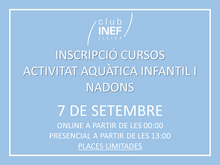 Inscripcions Cursets Natació INEF Lleida