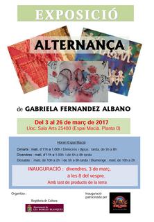Cartell de l'exposició "Alternança" de la Gabriela Fernández i Albano. 