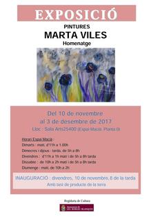 Cartell de l'exposició de pintures en homenatge a l'artista borgenca Marta Viles.