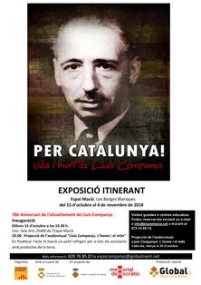 Cartell de l'exposició "Per Catalunya! Vida i mort de Lluís Companys"