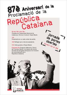 Cartell del 87è Aniversari de la Proclamació de la República Catalana