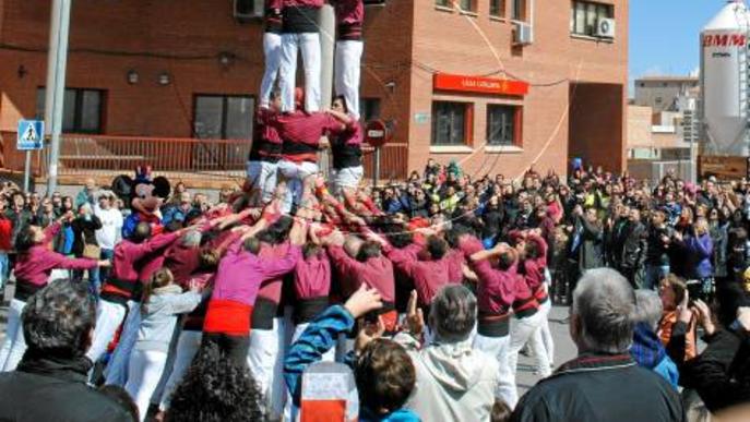 Primera actuació de la temporada dels Castellers de Lleida a la fira