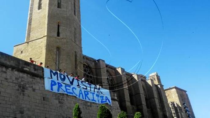 Protesta a la Seu pel conflicte a Movistar