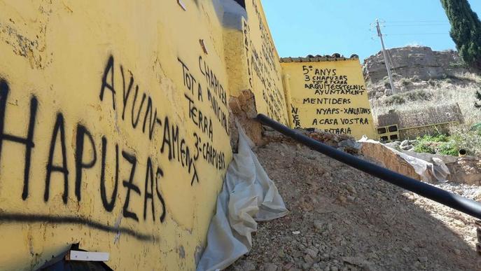 El síndic demana drenar l’aigua a la serra d’Alguaire per evitar ensorraments