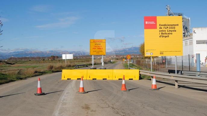 Tallada la carretera de Linyola a Bellcaire per reforma integral