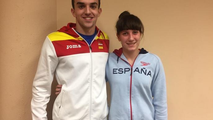 Cristina García i Ferran Julià, amb la selecció espanyola