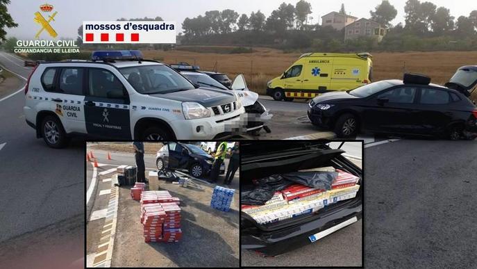 Detingut un contrabandista després d'una persecució entre Ponts i Jorba