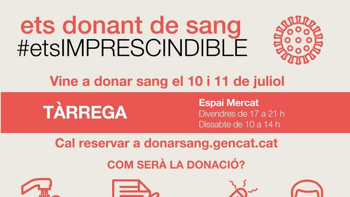 Nova campanya de donació de sang a Tàrrega