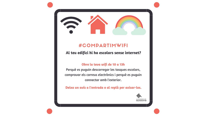 Els veïns de Guissona compartiran el Wi-Fi per als escolars que no en tenen