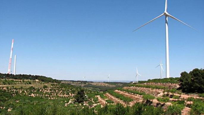 Pla general d'un dels parcs eòlics de la Terra Alta, a Vilalba dels Arcs