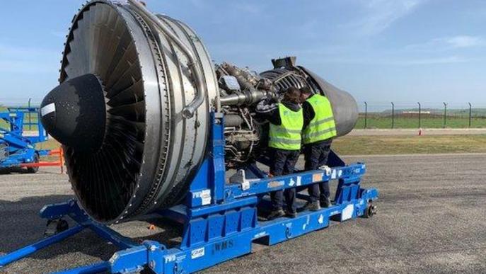 Comencen a l'aeroport de Lleida-Alguaire els treballs de reciclatge d'un Jumbo Boeing 747