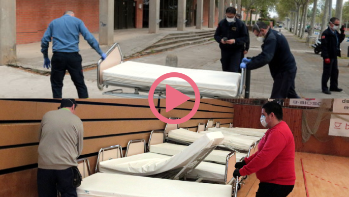 ⏯️#VÍDEO | Traslladen 45 llits d'hospital al Pavelló Onze de Setembre de Lleida