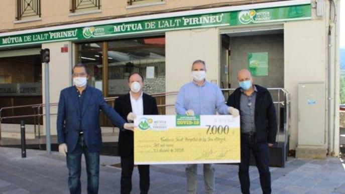 La Mútua de l'Alt Pirineu dona 7.000 euros a l'hospital de la Seu per comprar material sanitari i EPIs