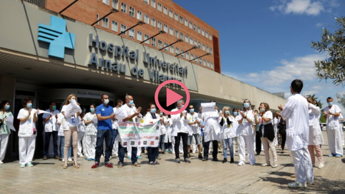 ⏯️ Protesta dels sanitaris a Lleida per exigir que es reverteixin les retallades sanitàries