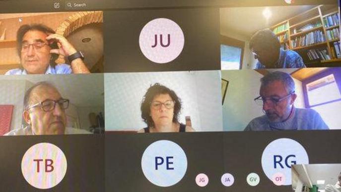Imatge d'alguns dels participants en la reunió telemàtica per promoure una proposta per convertir Lleida en el pol d'innovació digital del sector agroalimentari de Catalunya