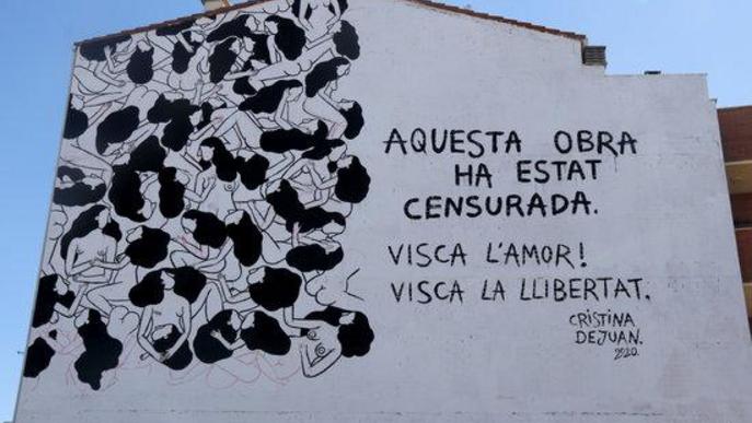 ⏯️ L'artista Cristina Dejuan comença a pintar el seu mural censurat en una nova ubicació a Torrefarrera