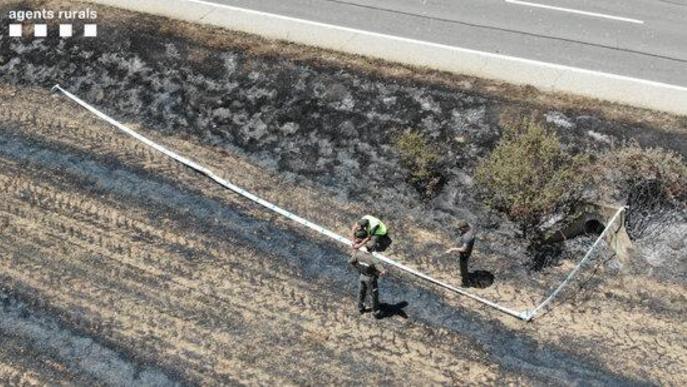 Una burilla de cigarreta és la causant de l'incendi d'Alfarràs