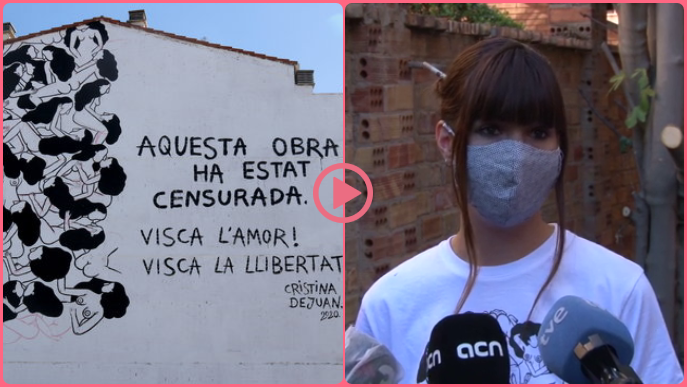 ⏯️ L'artista Cristina Dejuan comença a pintar el seu mural censurat en una nova ubicació a Torrefarrera